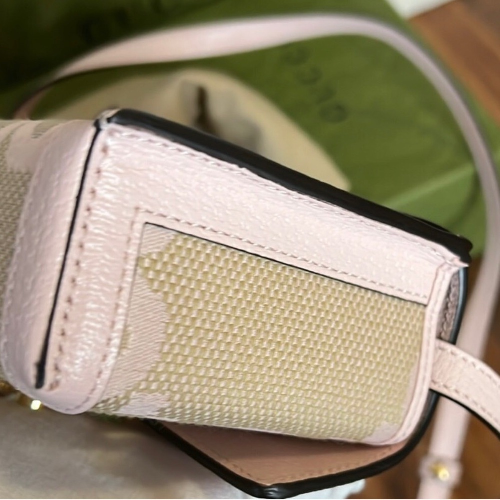 Gucci Pink and Tan Padlock Jumbo GG Mini Bag - Picture 6 of 7